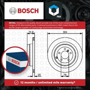 2x Brake Discs Pair Vented fits RANGE ROVER Mk3 L322 3.6D Rear 06 to 12 354mm - Picture 1 of 6