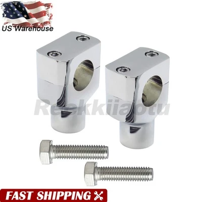 1" Chrome Motorcycle Handlebar Risers for Harley Davidson Sportster Softail US - Image 1 of 4