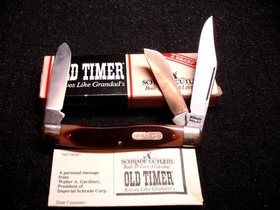 SCHRADE США СТАРЫЙ TIMER БОЛЬШОЙ 3 ЛЕЗВИЯ СТОКМАН НОЖ 8OT В КОРОБКЕ - Изображение 1 из 3