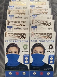 8x COPPER FIT Guardwell Face Protector BLUE/Youth Size, Copper Infused (Lot of 8 - Picture 1 of 6