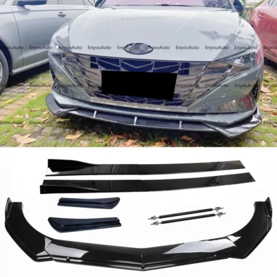 For Hyundai Sonata Front Bumper Lip 86" Side Skirt Rear Bumper Lip Black Foto 1 de 4