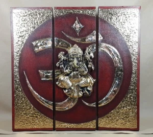 Ganesh Triptychon Rot/Schwarz und Gold - 60x60 - TB042 - Bild 1 von 6