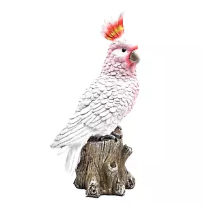 30cm Australia Galah Bird on Tree Trunk Ornament Statue Sculpture Figurine - Picture 1 of 11