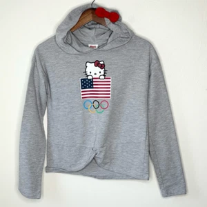 Hello Kitty x USA Olympics Gray Sweatshirt - Kids US XL 14/16 - Picture 1 of 11