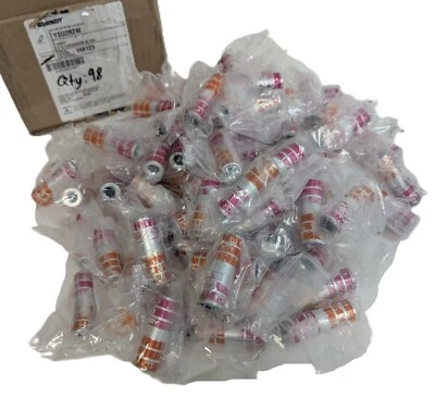 98 BURNDY YSU2R2W Compression Splice Heavy-Walled Aluminum Tube Red/Orange NEW - Image 1 of 4
