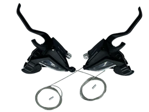 New 1 pairs Shimano ST-EF500 3x7 Speed MTB Bike Brake Levers Set Shifter 22.2mm - Picture 1 of 12