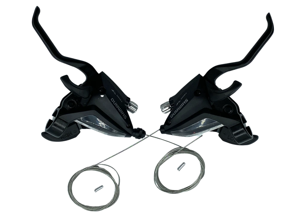 New 1 pairs Shimano ST-EF500 3x7 Speed MTB Bike Brake Levers Set Shifter 22.2mm - Image 1 of 4