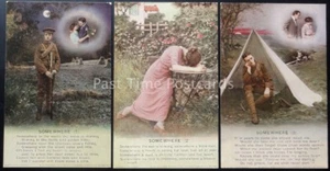 WW1 SOMEWHERE Bamforth Song Cards set of 3 No 4809/1/2/3 - Picture 1 of 4