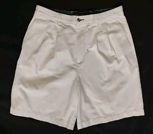 Vintage Tommy Hilfiger Golf Shorts Light Stone Khaki Shade Pleated Front Mens 34 - Picture 1 of 5