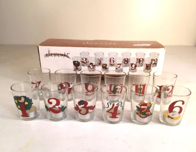 12 Days of Christmas Votive Tealight Candle Cups Holders in Original Box - Image 1 of 4