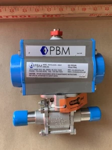 PBM Igenix 2-Way 316L Ball Valve 1" Ext. Buttweld V-TEF 80psig SR Actuator - Picture 1 of 4