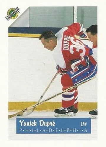 #36 Yanick Dupre - Philadelphia Flyers - 1991 Ultimate Draft Hockey - Image 1 of 1