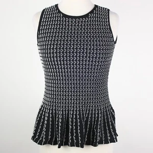 Top sin mangas Ann Taylor XS con ojales texturizados peplum para mujer - Imagen 1 de 5