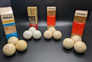 4 Sleeves of Vintage Golf Balls Sam Snead 1, Top-Flight 3 (Xmas), Titleist 1 & 2 - Picture 1 of 8
