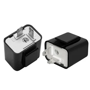 2×For Adjustable LED Flasher Relay Turn Signal Blinker Light Motorcycle 2Pin 12V - Foto 1 di 7