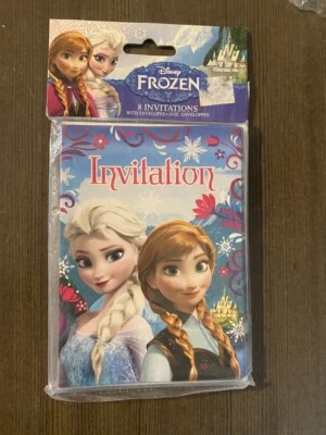 Frozen Anna and Elsa Disney Birthday Party Invitations Kids 8 Invitations - Image 1 of 2