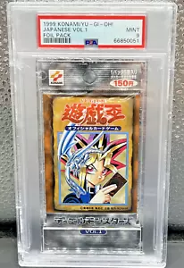 Yu-Gi-Oh! japonés 1999 Juego de Cartas Oficial Vol. 1 paquete de láminas - PSA 9 COMO NUEVO - Imagen 1 de 2