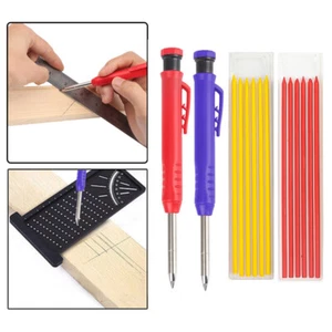 Carpenter Pencil Set Mechanical Pencil Leads Built-in Sharpener Refill Solid - Imagen 1 de 16