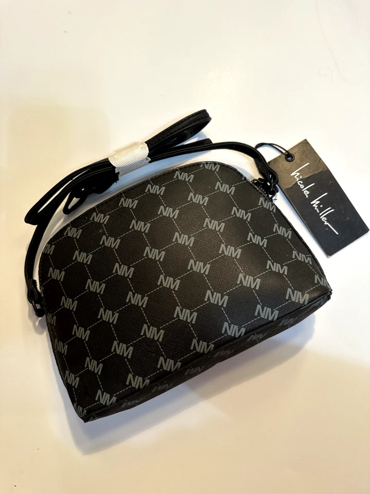 Bolsa de mão feminina Nicole Miller couro preto bolsa de mão carteira de embreagem corpo transversal - Imagem 1 de 1