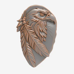 Eagle Medallion STL Files For CNC Router 3D Printer Artcam Aspire 3D Model - Picture 1 of 7
