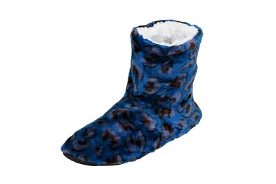 Slipper Boots Women's Leopard Print Winter Warm Fleece Lined Home Wear Style
