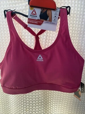 Sujetador deportivo Reebok All Star de soporte bajo para mujer, color rosa, informal, cómodo. Foto 1 de 4