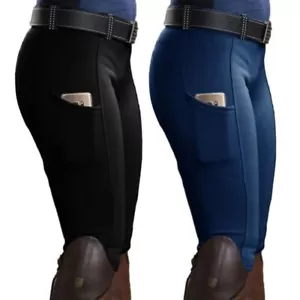 Slim Reithose Anti-Pilling Sportleggings Reitstrumpfhose Camping - Bild 1 von 18