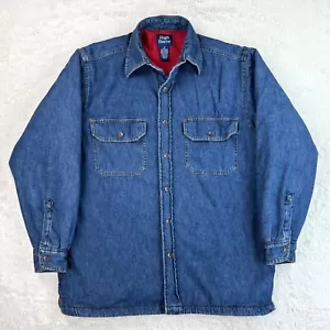 Vintage Fleece Denim Shirt Shacket Men's MEDIUM Blue High Sierra Thick Overshirt - Picture 1 of 10
