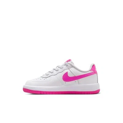 Little Kid's Nike Force 1 Low EasyOn White/Laser Fuchsia (FN0237 102) - Imagem 1 de 3