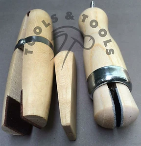 2 Pièces Bois Bague Serrage Rigide Artisanat Bijoux Simple Double Bout Cuir Jaws - Foto 1 di 2