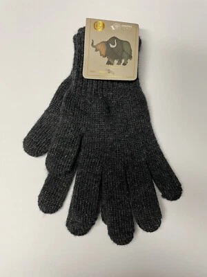 Women’s Organic Certified Yak Wool Blend Gloves Charcoal Size M Mongolia NWT - Image 1 of 4