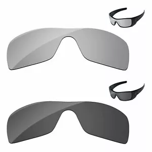 Lenslog schwarz und silber polarisierte Ersatzgläser für Oakley Batwolf OO9101 - Bild 1 von 6
