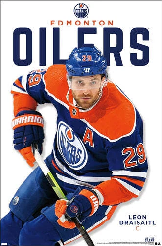 Leon Draisaitl SUPERSTAR Edmonton Oilers 2024 NHL Hockey 22x34 Wall POSTER - Image 1 of 1