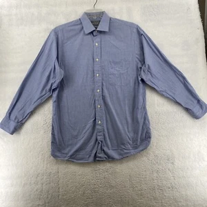 Lord & Taylor Men's 16-32/33 Long Sleeve Shirt Blue Button Up 1 Pocket - Picture 1 of 8