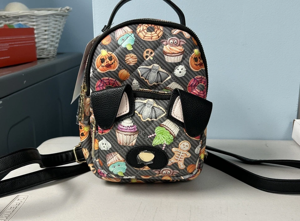 Betsey Johnson Kitsch Mini Size Cat W/ Cheetah Print Backpack With Tags