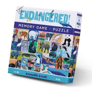 Rocodile Creek especies en peligro de extinción 2 en 1 rompecabezas + juego de memoria juego de 48 piezas - Imagen 1 de 7