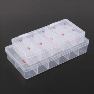 10 celdas puntas de arte de uñas falsas caja estuche de almacenamiento puntas de arte de uñas falsas estuche J^f8 - Imagen 1 de 11