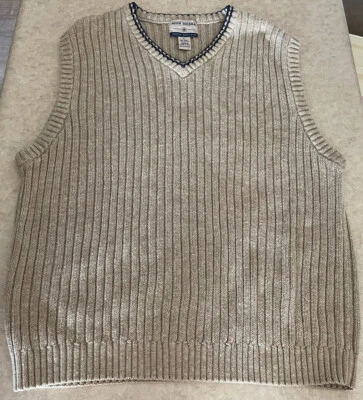 Chaleco Suéter High Sierra De Colección Cuello en V Sin Mangas Para Hombre XL Beige Papá Abuelo Foto 1 de 4