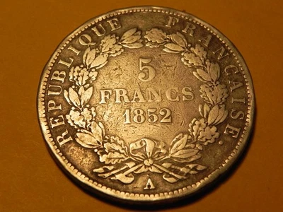 France  1852-A - Louis Napoleon - 5 Francs Paris Mint - Very Choice! - Image 1 of 2