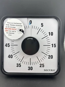 Secura Timer Conto alla Rovescia Visivo 60 Minuti, Aula Oversize 7,5 Pollici - Nuovo!! - Foto 1 di 8