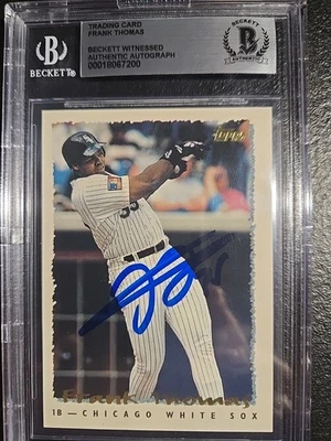 Tarjeta de autógrafo certificada por Frank Thomas Beckett Big Hurt Auto Topps 1994 Foto 1 de 4