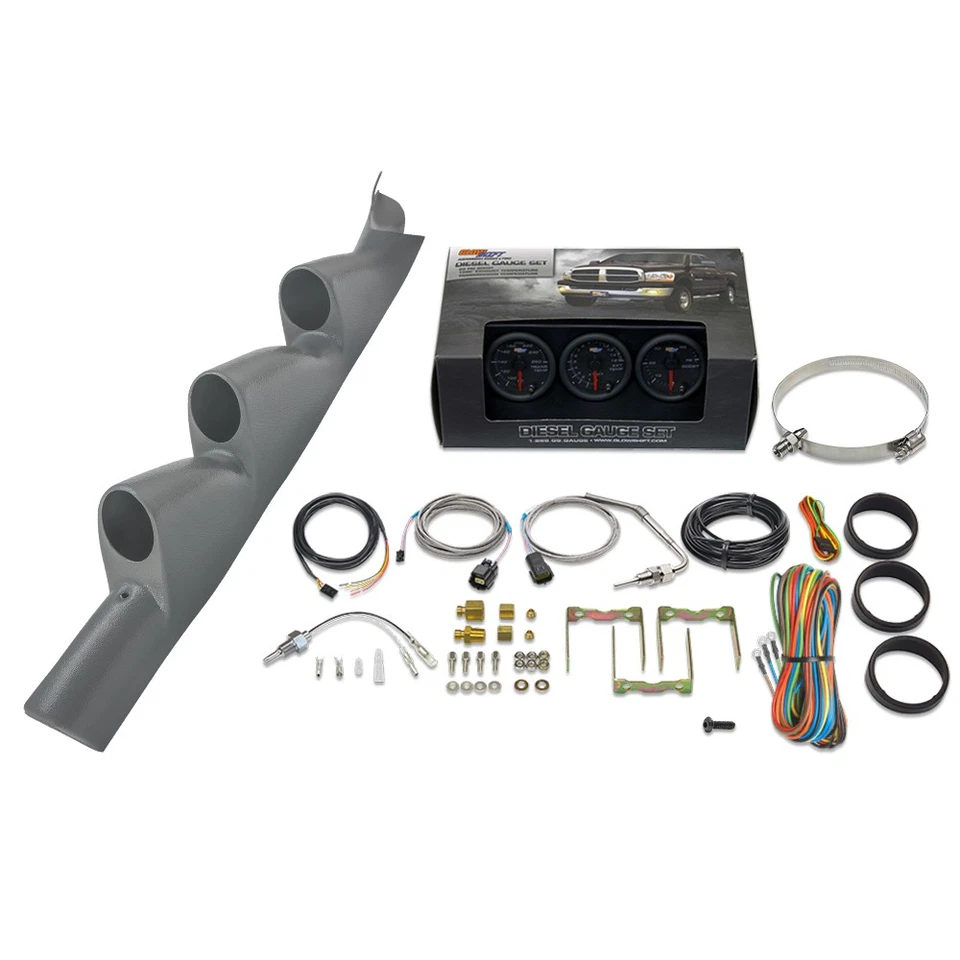 Medidores de temperatura GlowShift B7 Boost EGT Trans + cápsula cinza para 11-16 Ford Super Duty - Imagem 1 de 4