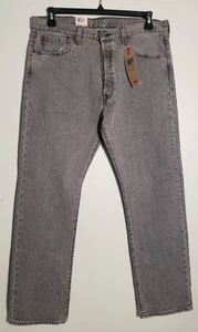 Levi's 501 Stretch grau helle Waschung gerades Bein Denim Jeans Herren Größe 34X30 - Bild 1 von 15