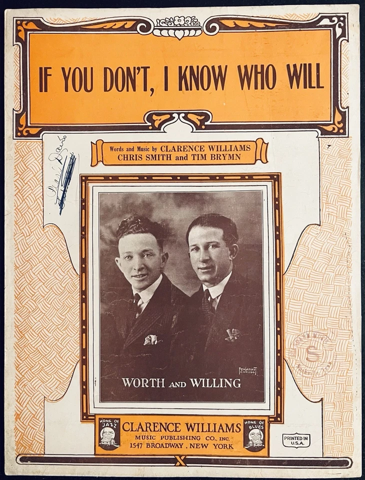 Partituras raras de compositores BLACK CLARENCE WILLIAMS, CHRIS SMITH, TIM BRYMN 1923 Foto 1 de 1