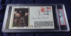Paul Bear Bryant Alabama Football Coach Autographed First Day Cover PSA SLABBED - Picture 1 of 3
