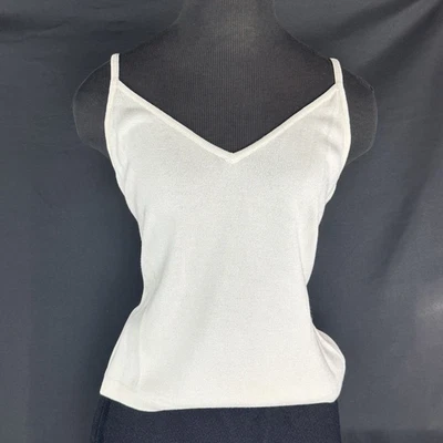 Camiseta sin mangas St John NUEVA para mujer marfil crema correa de espagueti talla M camisola mediana Foto 1 de 4