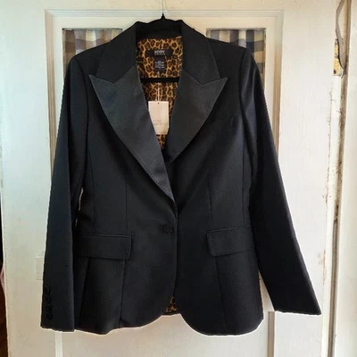 Chaqueta Blazer Body by Victoria Para Mujer Negra Manga Larga Botón Frontal Talla 6 Nueva con Etiquetas Foto 1 de 4