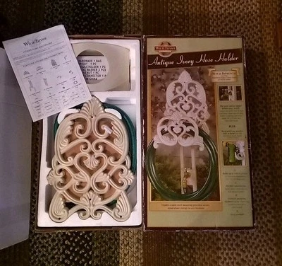 New Vintage Ivory Cast Iron Water Hose Holder / Plant Holder  - Image 1 of 4