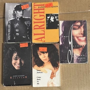 Janet Jackson Lot Of 5 cassette Singles: Alright Escapade Rhythm Nation ++ NEW - Picture 1 of 5