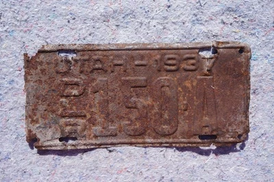 Placa de licencia de distribuidor de Utah 1937 # 150 - A Foto 1 de 3